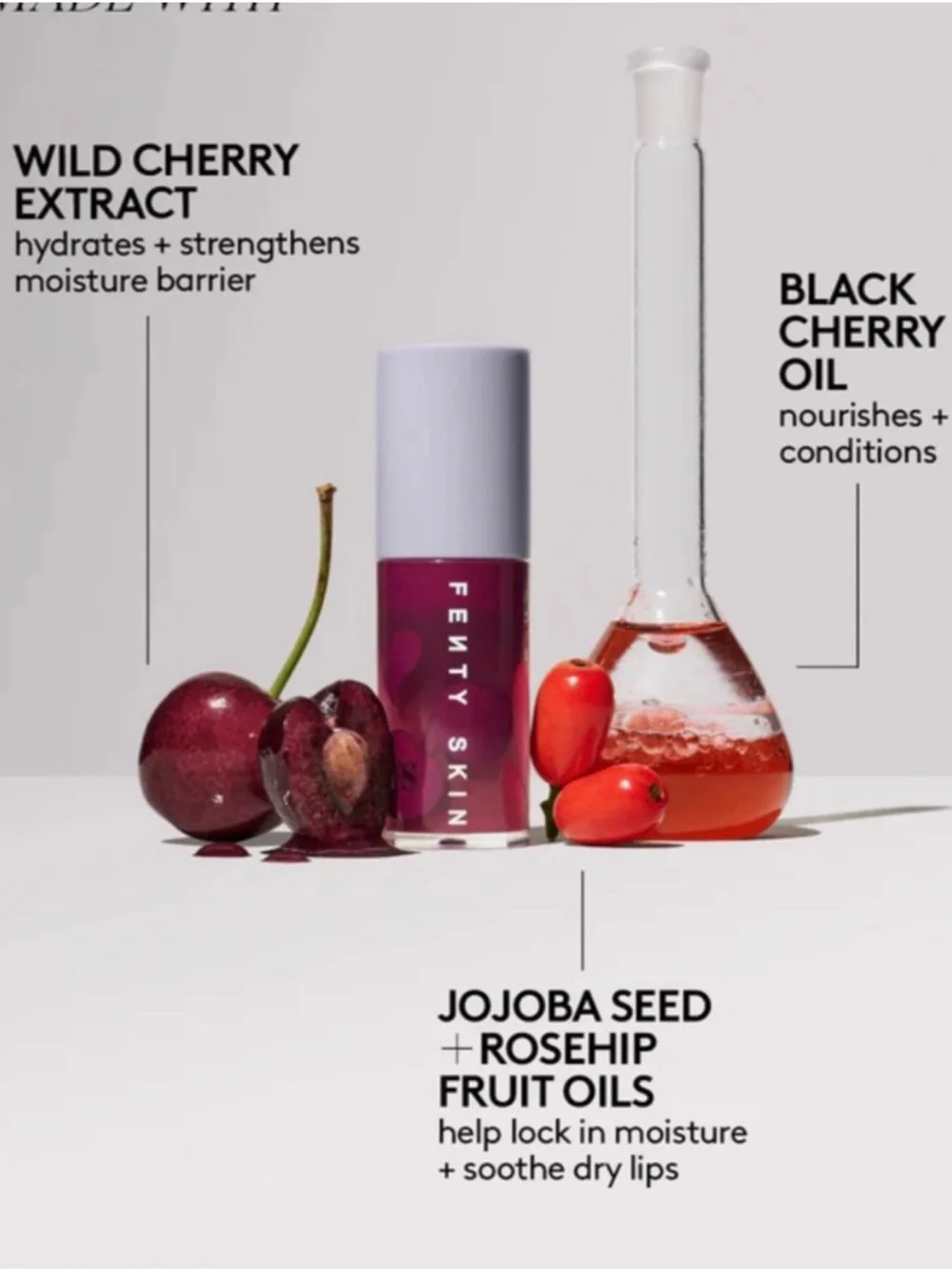 Fenty Treatz Lip Oil Hydrating Lip Oil in Black Cherry NEW